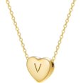 thumbnail image 1 of Collar con colgante de corazón con las 26 letras del alfabeto de la A a la Z, regalo de San Valentín para ella, collar personalizado chapado en oro para niñas y mujeres, 1 of 5