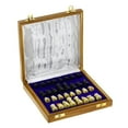 thumbnail image 3 of StonKraft - 14" x 14" - Stone Inlaid Wooden Chess Game Board Set + Hand-crafted Stone Chess Pieces - 3" Inches King Height, 3 of 6