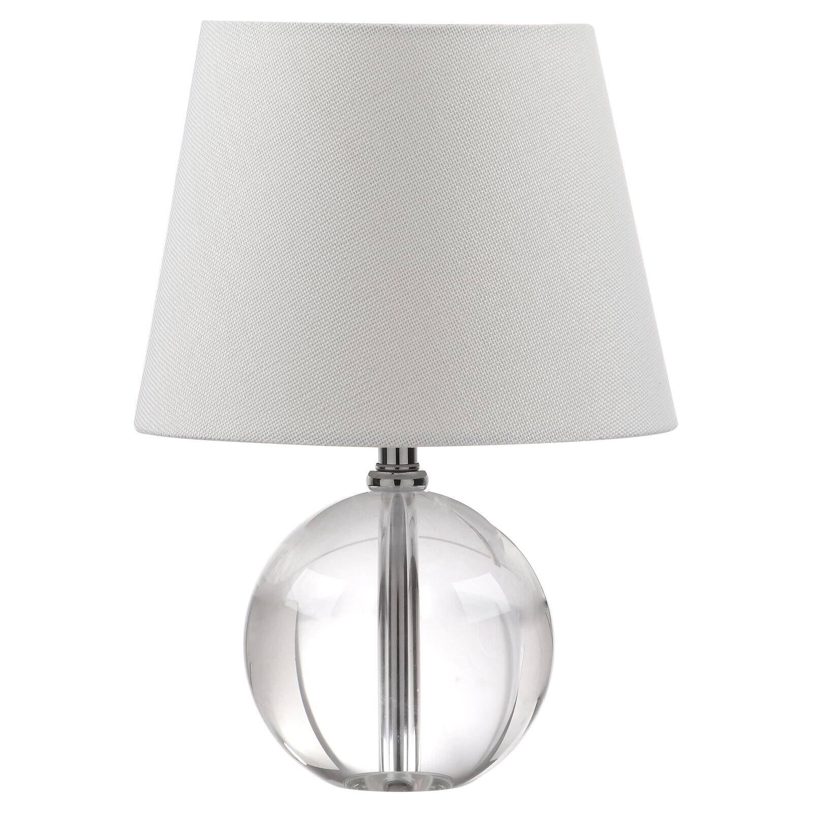 Safavieh Mable 14 in. H Crystal Globe Table Lamp, Clear/White Shade
