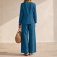 thumbnail image 4 of Women's 2 Piece Outfits Casual Lapel Half Zip Sweatshirts and Wide Leg Pants Tracksuit Sets, 4 of 4