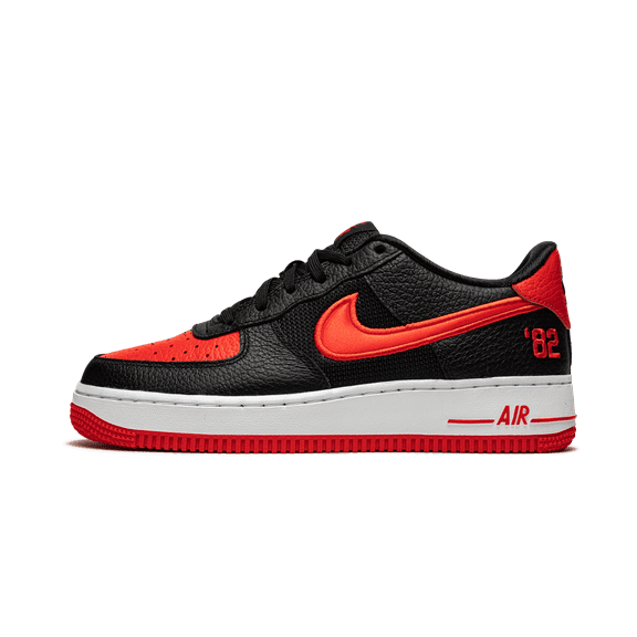 NIKE GRADE SCHOOL Air Force 1 Low LV8 GS "Black / Chile / Racer Blue" DH0201 001 from Stadium Goods