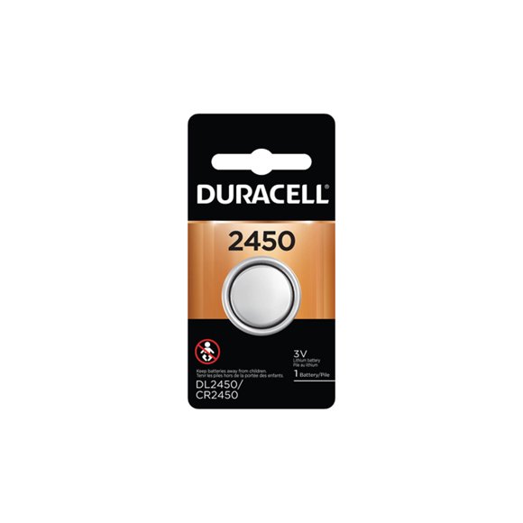3 x CR2450 Duracell 3 Volt Lithium Coin Cell Batteries (On a Card)