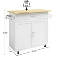 thumbnail image 2 of Lavish Home  Kitchen Island with Spice Rack and Storage Cabinet – Rolling Cart with Drawers (White), 2 of 5