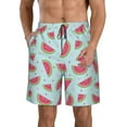 thumbnail image 2 of Uemuo Watermelon Pattern Men's Swim Trunks Hawaiian Beach Bathing Suit Swimsuits Beach Quick-Dry Shorts with Pockets-X-Large, 2 of 9