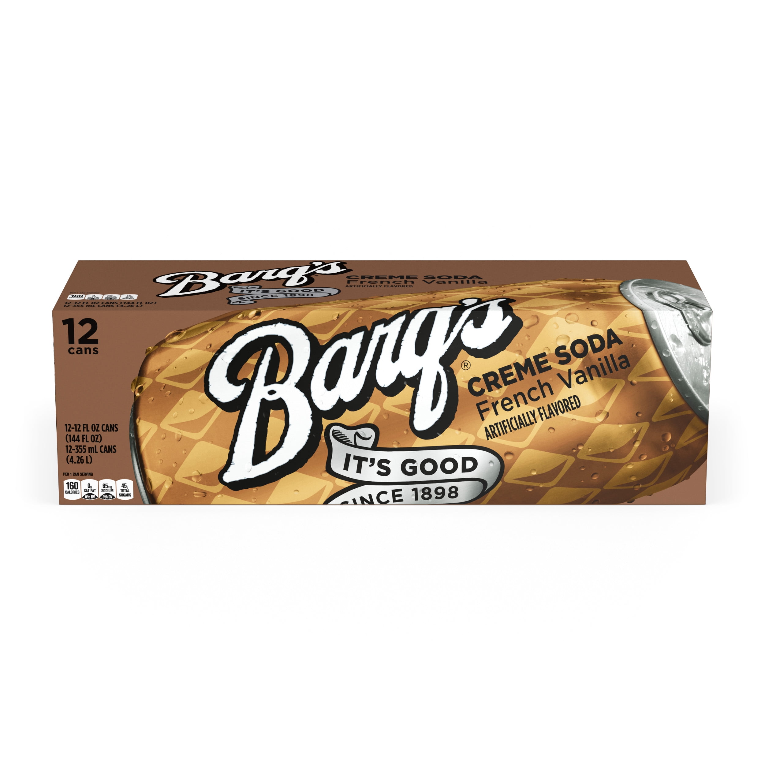 Barqs French Vanilla Cream Soda Fridge Pack Cans, 12 fl oz, 12 Pack