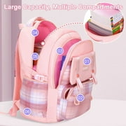 KIVDIT School Backpack for Girls,Fashion Large Capacity Bookbag for Kids Teens,Waterproof Girls School Bag,Pink