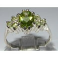 thumbnail image 2 of LBG 925 Sterling Silver Natural Peridot Womens Cluster Ring - Size 5.75, 2 of 5