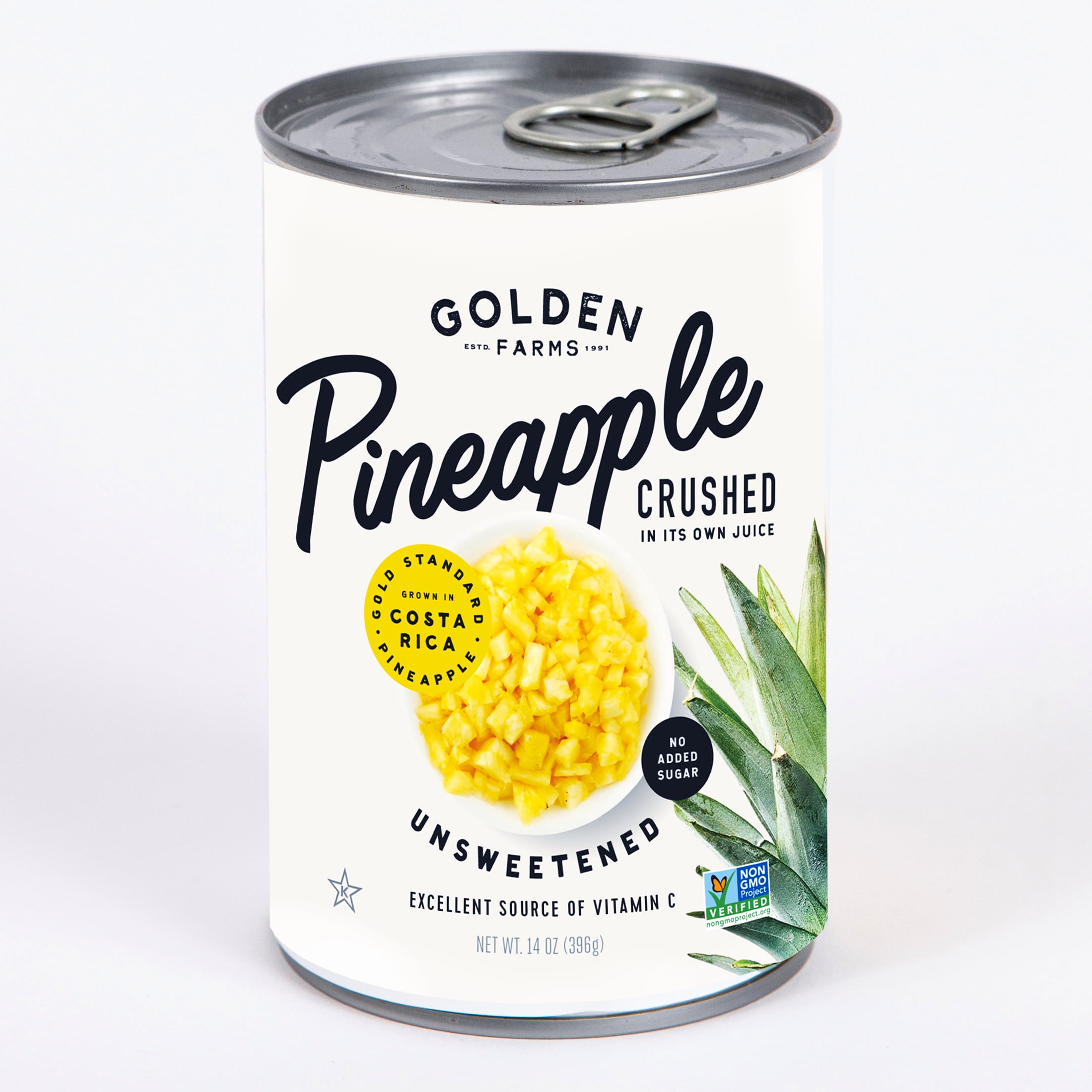 Golden Farms Unsweetened Conventional Crushed Pineapple, 14 Oz Can