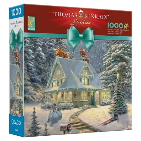Ceaco 1000 Piece Thomas Kinkade Holiday Midnight Delivery Interlocking Jigsaw Puzzle