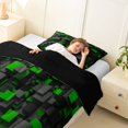 thumbnail image 3 of Homewish Modern Geometric Twin Comforter Sets,Black Green Checkered Bedding Set,Black Reversible,2pcs,1 Comforter and 1 Pillowcase, 3 of 7