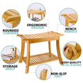 thumbnail image 5 of VVW Bamboo Shower Bench with Handles, Waterproof Shower Stool for Inside Shower, Bathroom Stools 2-Tier Spa Seat for Adults Elderly (Beige), 5 of 5