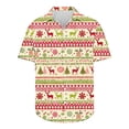 thumbnail image 3 of Men's Hawaiian Xmas Shirt Christmas Snowman Blouse Button Down Short Sleeve Shirts Snowflakes Printed Pullover Christmas Tree Shirt Festival Holiday Shirts Xmas Party Costume, 3 of 5