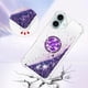 thumbnail image 3 of Funda para iPhone 16 Plus con Brillo Líquido Flotante, Purpurina, Parachoques y Anillo Giratorio Soporte, 3 of 5