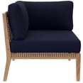 thumbnail image 6 of Modway Clearwater Outdoor Patio Teak Wood Corner Chair in Gray Navy, 6 of 8