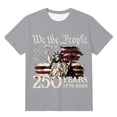 thumbnail image 4 of Mens Graphic T-shirts 250 Anniversary USA Shirt Short Sleeve Crewneck Patriotic Tee Breathable Casual T Shirt for Men Grey XXL, 4 of 4