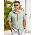 thumbnail image 6 of COOFANDY Mens Short Sleeve Hawaiian Shirt Casual Button Down Shirt Summer Beach Linen Shirt, 6 of 6