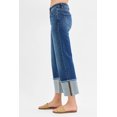thumbnail image 4 of I AM A FASHION JUNKY RISEN Full Size Mid Rise Crop Wide Wide Cuffed Jeans Plus Size (DARK, 3XL), 4 of 6