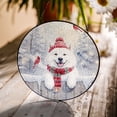thumbnail image 3 of Playful Samoyed Welcomes Winter Snowy Day with Cardinal Bird Stained Glass Suncatcher Siberian Sammy Dog Lover Window Hanging Sign Decor - 2017, 3 of 5