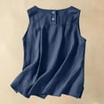 thumbnail image 6 of VerPetridure Women's Round Neck Button Sleeveless Loose Casual Vest Cotton Linen T Shirts Summer Casual Flowy Blouses Tank Tops, 6 of 9