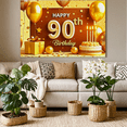 thumbnail image 5 of Golden Balloon Themed Happy 90th Birthday Backdrop Banner Party Supplies Photography Props Birthday Decoration Decor Background Event Decorations, 5 of 7