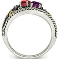 thumbnail image 3 of 14K/Silver Two-Tone Sterling Silver & 14K Two-Stone And Diamond Mother's Ring Semi-Mount (Size 5) Made In Thailand qmr41/2-5, 3 of 5