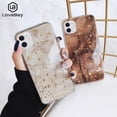 thumbnail image 2 of Funda de teléfono Lovebay para iPhone 13 12 11 Pro Max 7 8 Plus X XR XS Max 12 SE 2, funda de TPU suave con purpurina de mármol dorado brillante de lujo Tan Jianjun unisex, 2 of 2