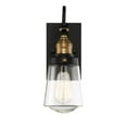 thumbnail image 2 of Macauley 1-Light Outdoor Wall Lantern in Vintage Black with Warm Brass, 2 of 3