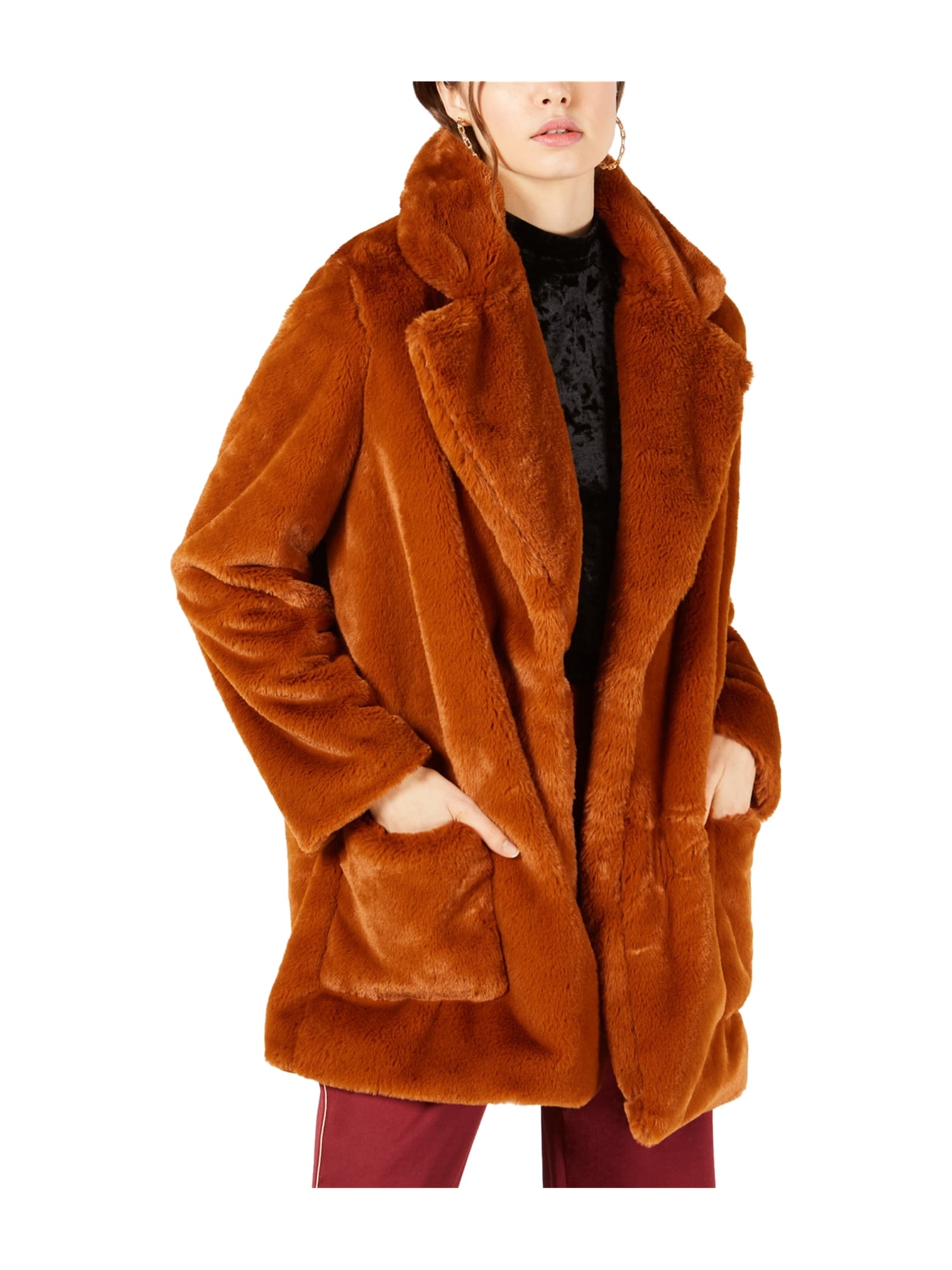 mustard faux fur coat