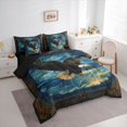 thumbnail image 3 of Homewish Wildlife Eagle 7-Piece Twin Bedding Sets For Kids Children Teens,Woodland Animal Bedding Comforter Set,Abstract Lightning Breathable Sheet Sets,Exotic Style Bedroom Decor,Reversible, 3 of 8