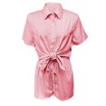 thumbnail image 5 of YLOMAY Summer Short Sets for Women Lapel Short Sleeved Button Shirt Mid Waisted Shorts Outfits Stripe Fashion Loose Fit Set Lady Going out Leisure Suit, 5 of 6