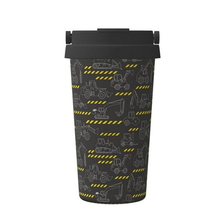 

Matuu Retro Excavator for Insulated Coffee Mug Reusable Travel Coffee Cup Spill Proof 16oz Stainless Steel Coffee Cups for Hot/Ice Coffee Tea