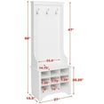 thumbnail image 4 of Prepac 27" Narrow Hall Tree with 9 Shoe Cubbies, White, 4 of 7