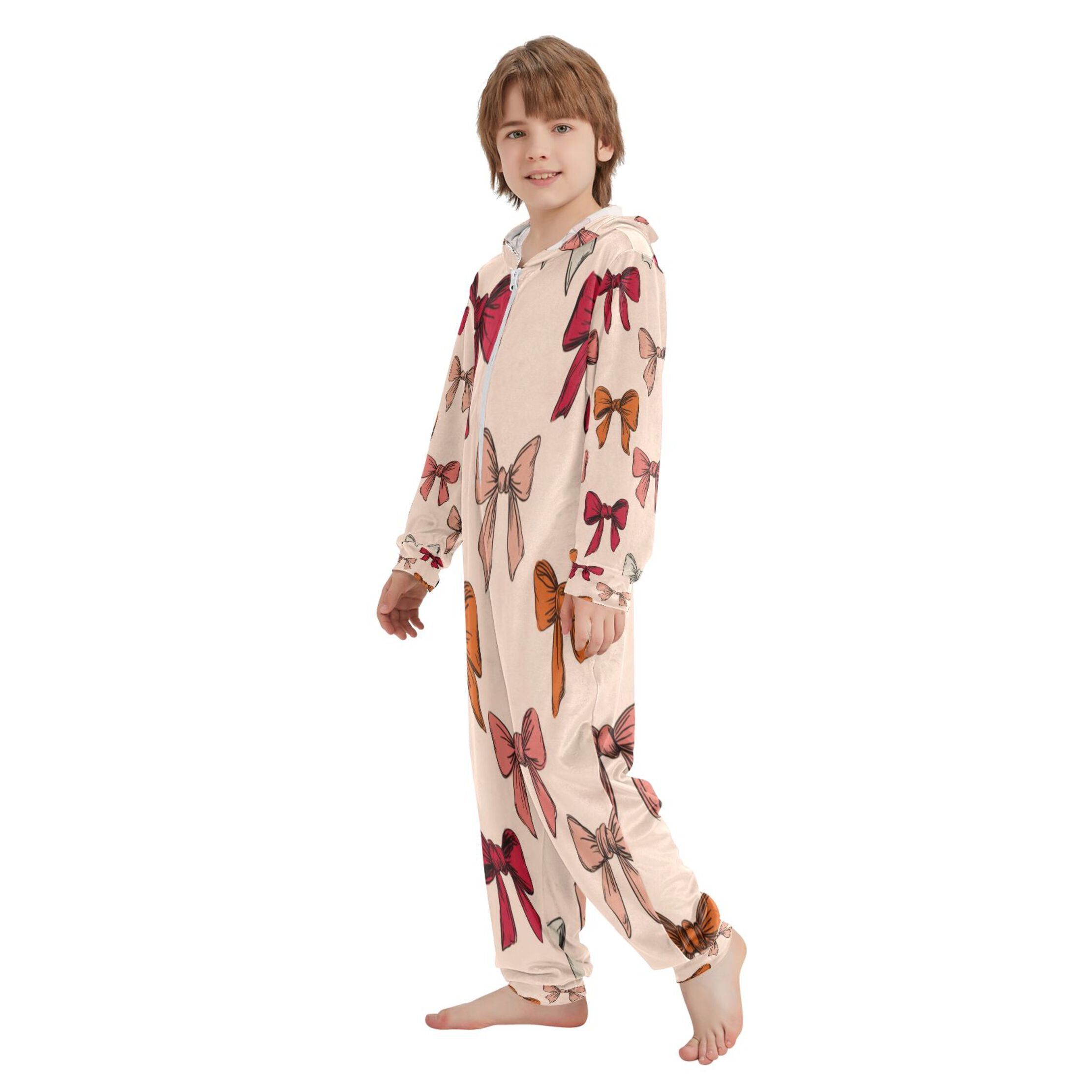 Vzayyk 4T-14Y Size Aviliable Cozy One-Piece Footless Sleeper Pajama Bow Vector