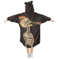 thumbnail image 2 of FORMRS Wearable Blanket Hoodie with Sleeves for Kids Cozy Flannel Sweatshirt, Skeleton Stripes, 2 of 7