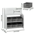 thumbnail image 5 of Noble House Kids Bookshelf with Fabric Bins, Front-Facing Book and Toy Organizer for Nursery or Playroom, White & Gray, 5 of 14