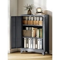 thumbnail image 2 of Armoire de Rangement en Métal, Buffet Industriel avec 2 Portes à Persiennes, Tablettes Ajustables, Gris, 2 of 2