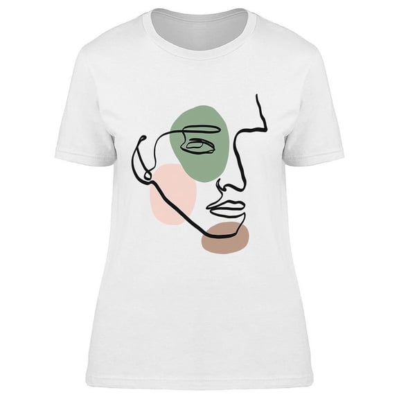 Continous Line Face Portrait T-Shirt Women -Image by Shutterstock, Female Small