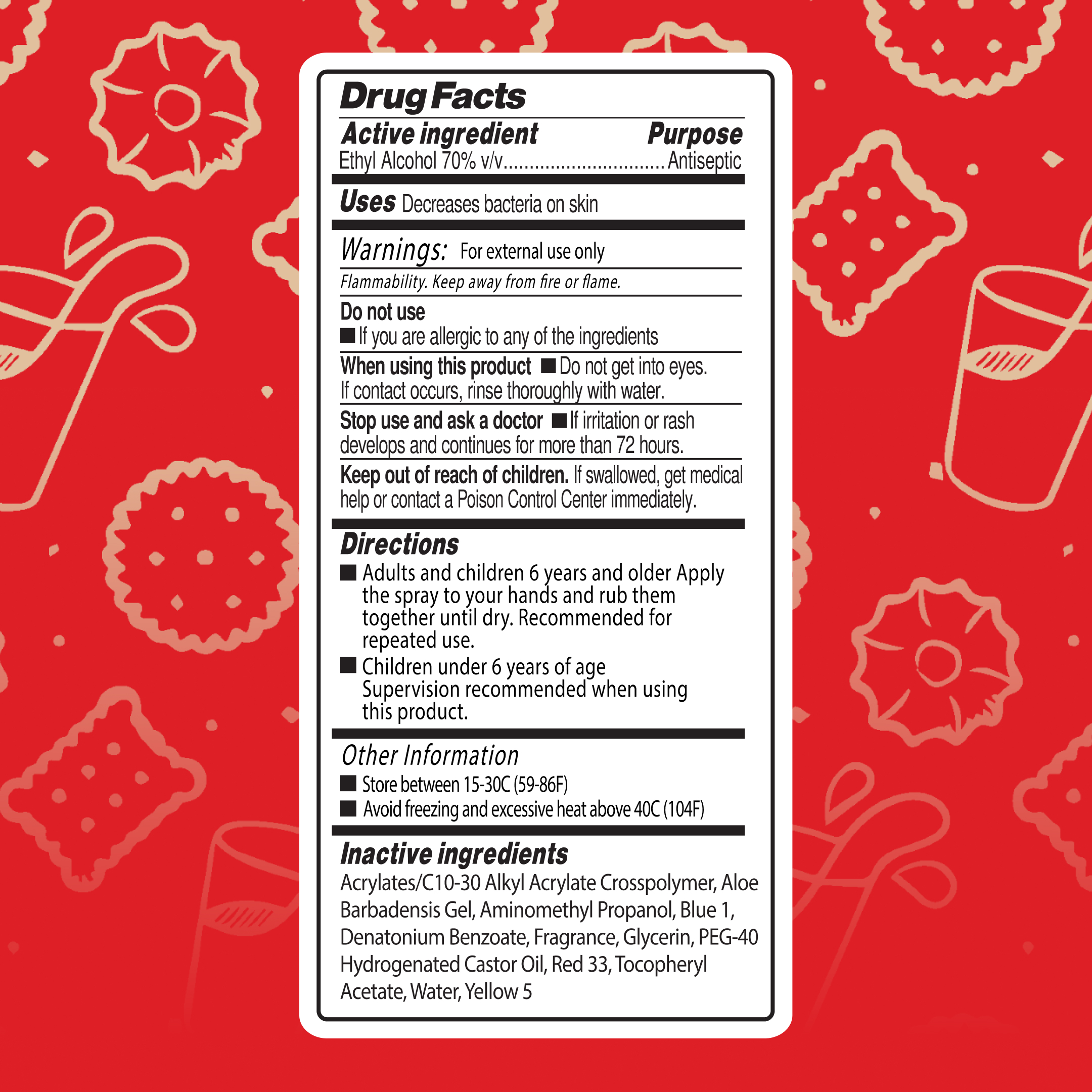 Smart Care Scented Hand Sanitizer Spray, Sugar Cookie, 1.35 fl oz
