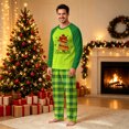 thumbnail image 4 of Onlypjs Family Christmas Pajamas Matching Sets Kelly Green Teacher Tree Raglan Tops Plaid Pants Holiday Sleepwear Loungewear for Couples, Men and Women, 4 of 5