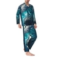 thumbnail image 2 of Sikiie Airplane Shark Mens Pajama Set, Soft Warm Long Sleeve Sleepwear, Cozy Button-Down Pjs for Men-XX-Large, 2 of 7