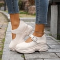 thumbnail image 2 of ZACPNCV Womens Platform Mary Janes Shoes Decorative Buckle Plus Size Spring Summer Thick Sole Height Increasing Casual Flats, 2 of 9
