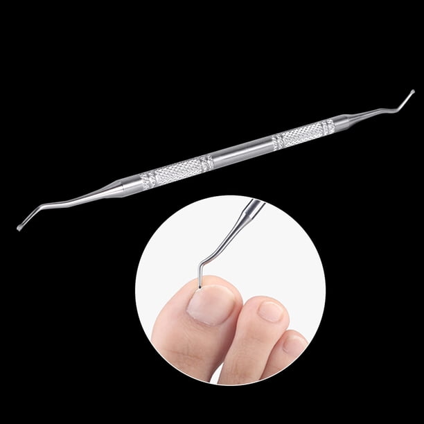 Herramienta de pedicura Doble Profesional Ecomeon para el Cuidado de uñas encarnadas Plata 16.6 cm