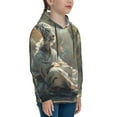 thumbnail image 3 of Kdxio Forest Meditating White Tiger Pattern Boys Athletic Unisex Boys Girls Hoodie with Pocket Sweatshirts-Medium, 3 of 6