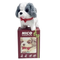 My Realistic Robot Puppy - Realistic Plush Electronic Puppy Toy, Interactive Stuffed Dogs for Sitting, Barking, Walking and Running(Gray)