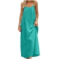 thumbnail image 3 of LangJing Maxi Dresses for Women Summer 2026 Trendy Sleeveless Spaghetti Straps Halter Sundress Solid Backless Lounge Dress Mint Green,XXL, 3 of 6