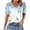 Navy, variant on DeHolifer Women's Tops Casual Color Block Short Sleeve V-Neck T-Shirts Summer Casual Tees Tops Green L