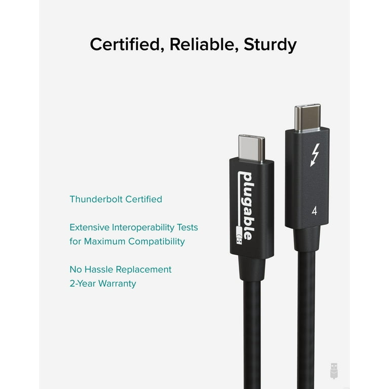  Plugable Cable Thunderbolt 4 [certificado Thunderbolt