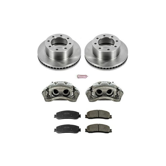 PowerStop Front Stock Replacement Brake Pad and Rotor Kit with Calipers Fits: FORD Select Models KCOE6545A