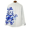 thumbnail image 2 of Men's Button Down Shirts Long Sleeve Cotton Summer Beach Wear for Men White XXL, 2 of 6