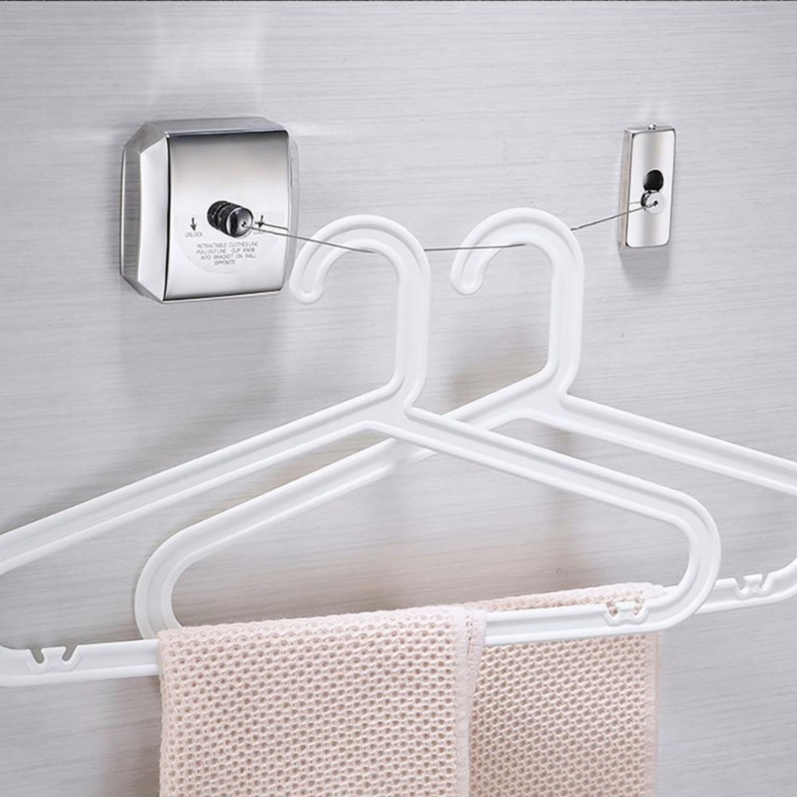 Retractable Clothesline, Wall Mounted Stainless Steel Clothes Line